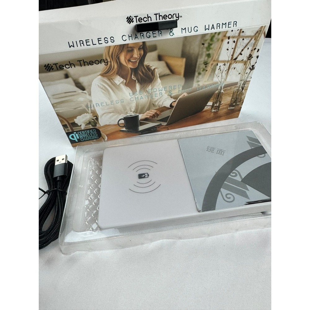 Tech Theory USB Powered Wireless Charger & Mug Warmer Qi White TT-QCMW-08